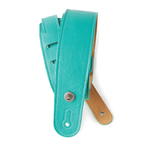 D'Addario Slim Garment Leather Guitar Strap, Teal
