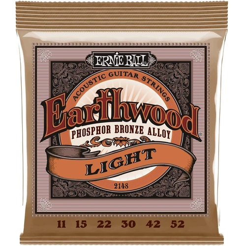 Ernie Ball 2148 Earthwood .011- 52 Light Phosphor Bronze Acoustic Guitar Strings