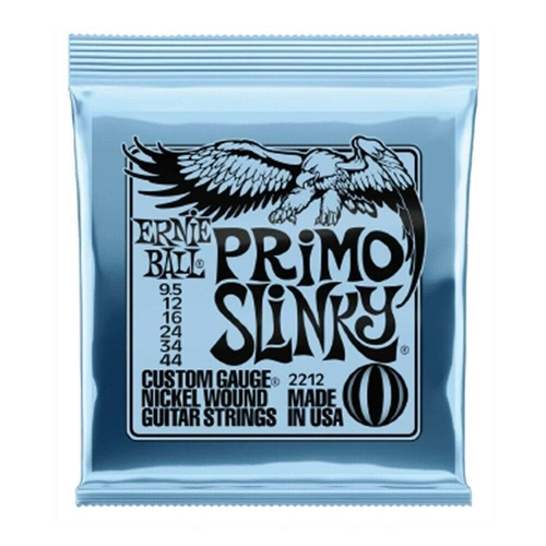 Ernie Ball 2212 Slinky Nickel Wound Electric Guitar Strings - .0095-.044 Primo 