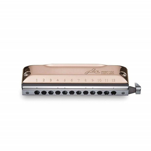 Tombo Mu/Mew Short Cross Chromatic Harmonica - Pink Gold