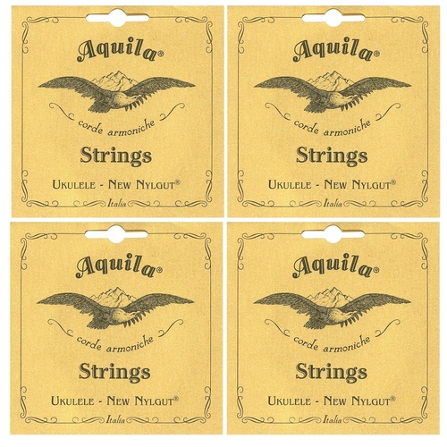 4 x Aquila 24u 6-String Baritone Ukulele String Set Regular Tuning DGgBee