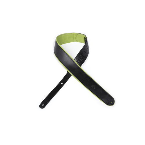 D'Addario Deluxe Leather Guitar Strap, Color Padded, Green