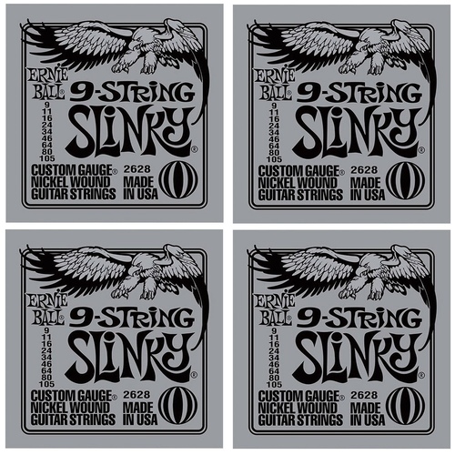 Ernie Ball 2628 9-String Nickel Wound Slinky Electric Guitar Strings 9 - 105
