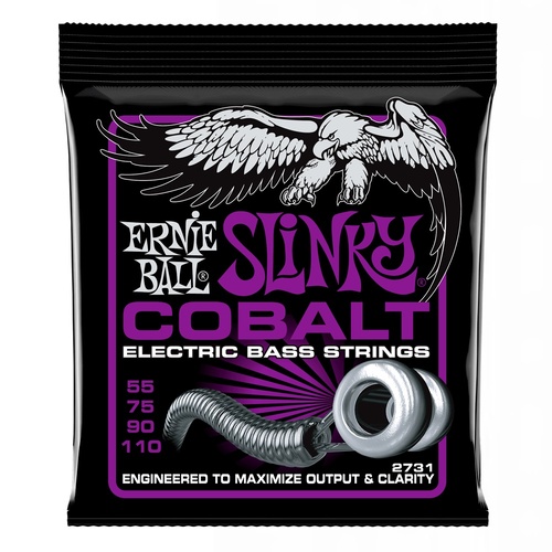 Ernie Ball 2731 Cobalt Power Slinky Bass Guitar Strings , .055 - .110