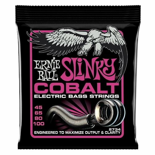 Ernie Ball 2734 Cobalt Super Slinky Bass Guitar Strings , .045 - .100