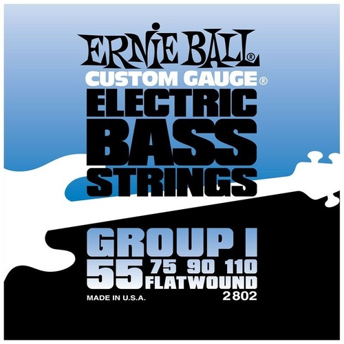 Ernie Ball 2802 Flat Wound Power Electric Bass Guitar Strings 55 - 110 Group 1