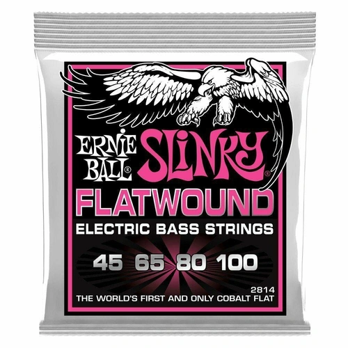 Ernie Ball 2814 Super Slinky Flatwound Bass Guitar Strings Set, .045 - .100