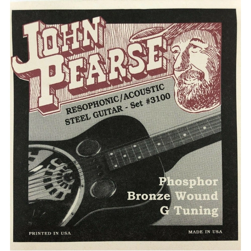 John Pearse 3100 Phosphor Bronze Acoustic Strings 16 - 59 Resophonic