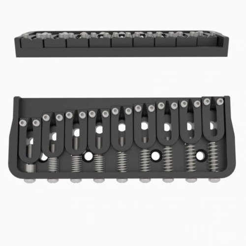Hipshot 41095B 9-String Fixed Guitar Bridge .175" Floor Height - Black