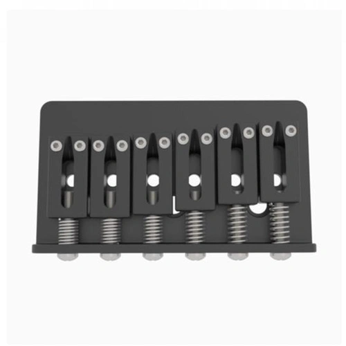 Hipshot 6 String Hardtail Guitar Bridge - Modern - Black - 11mm spacing