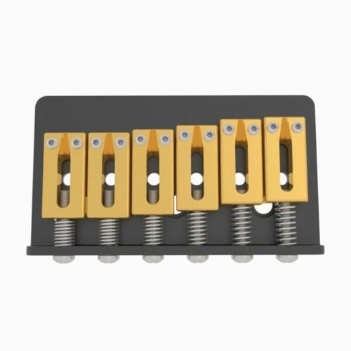 Hipshot 6 String Hardtail Guitar Bridge - Modern - Gold - 11mm spacing