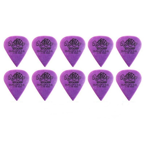 Dunlop Tortex Sharp Purple Picks Guitar Picks Gauge 1.14 mm, 10 Picks