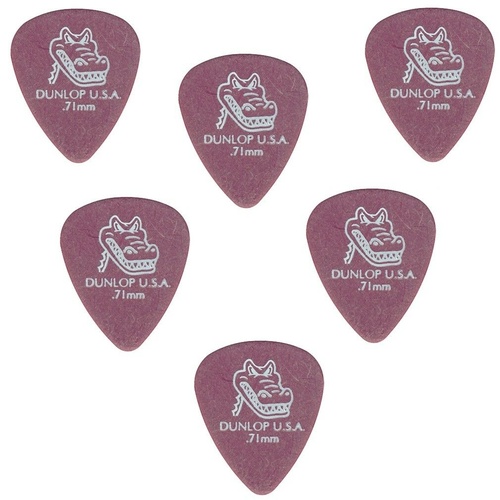 Dunlop 417R Gator Grip 6 x 0.71 mm  Picks / Plectrums 6 x Violet picks