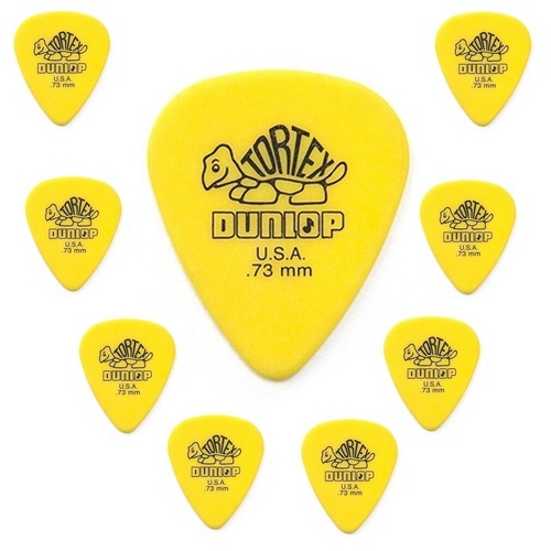Dunlop Standard Tortex 9 Picks Yellow  0.73 mm Guitar Picks / Plectrums