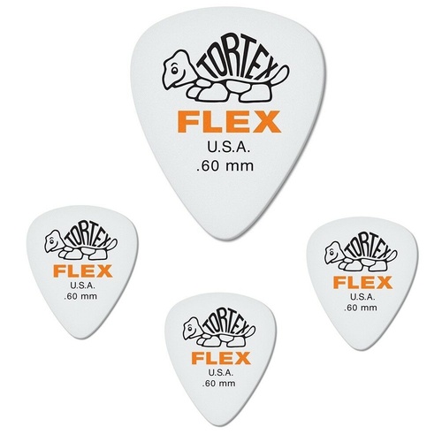 Dunlop 428R0.60 Dunlop Tortex Flex Standard 0.60mm Orange  Guitar Picks 4 picks