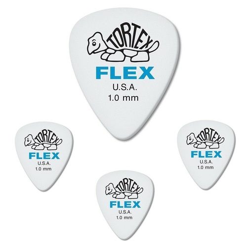 Dunlop Tortex Flex Standard 1.0mm Blue Guitar Picks - 4 picks