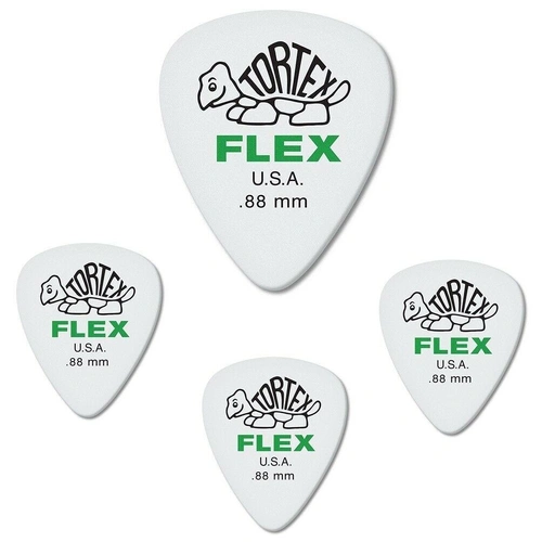 Dunlop Tortex Flex Standard 0.88mm Green Guitar Picks - 4 picks