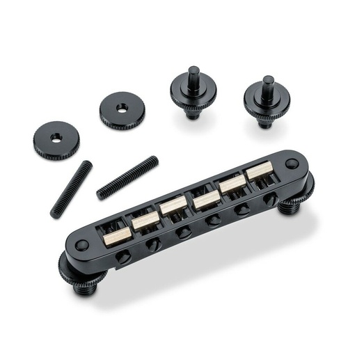 Schaller Guitar Bridge GTM powered by KTS Titanium Saddles Black Chrome