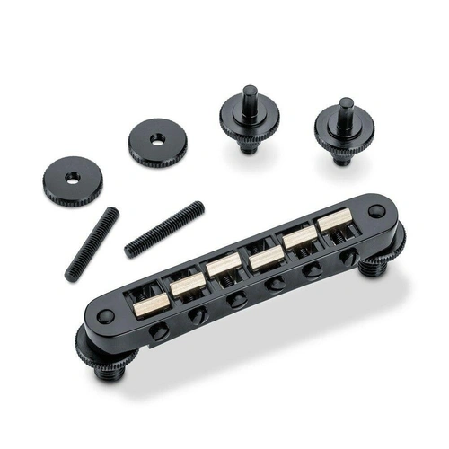 Schaller Guitar Bridge GTM powered by KTS Titanium Saddles Black Chrome