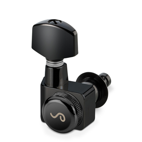 Schaller M6 Locking Machines 6-in-Line  F Series Black Chrome  Left Handed 
