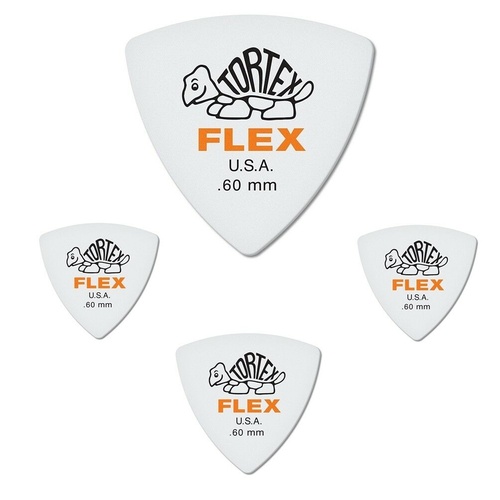 Dunlop 456R0.60 Dunlop Tortex Flex Triangle 0.60 mm Orange Guitar Picks  4 picks