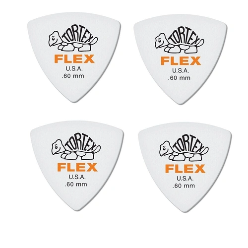 Dunlop Tortex Flex Orange Triangle Guitar Picks 0.60 mm , 4 picks