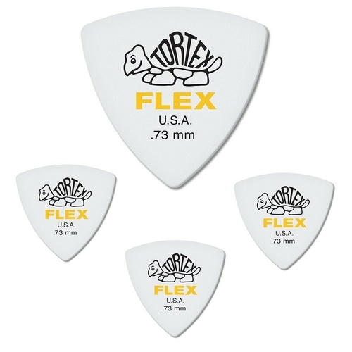 Dunlop 456R0.73 Dunlop Tortex Flex Triangle 0.73 mm Yellow Guitar Picks 4 Picks