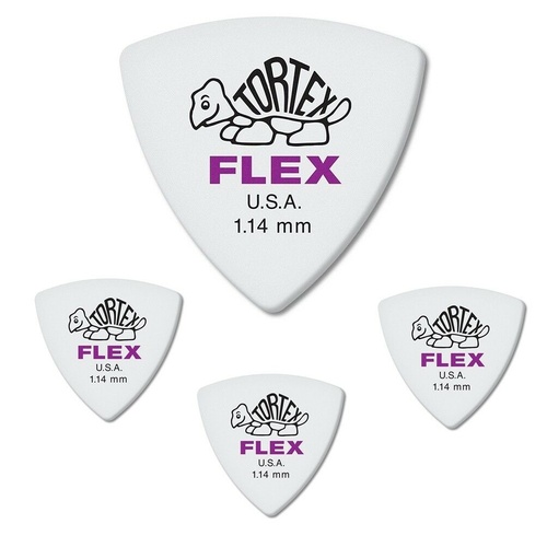 Dunlop 456R1.14 Dunlop Tortex Flex Triangle 1.14 mm Purple Guitar Picks 4 picks