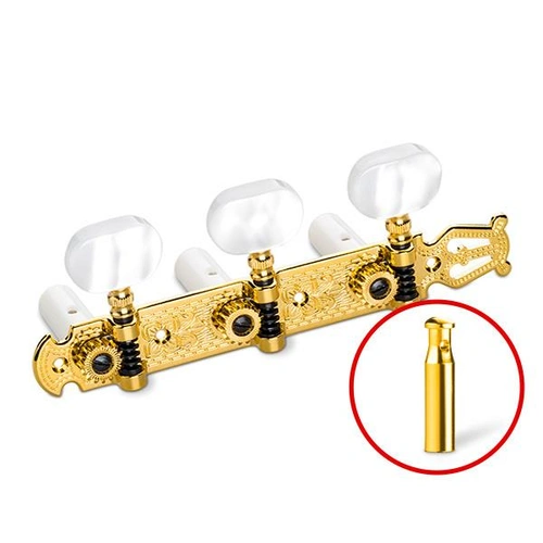 Schaller guitar machines 3/3 steel / lyre  plate Rear - Gold