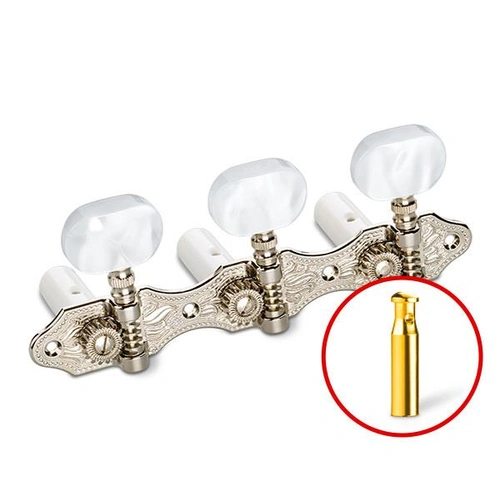 Schaller guitar machines 3/3 steel/Hauser/lyre  plate Rear - Nickel
