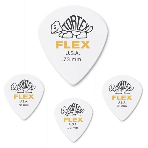 Dunlop 468.73 Tortex Flex Jazz III Guitar Picks 4 Picks Yellow .73mm