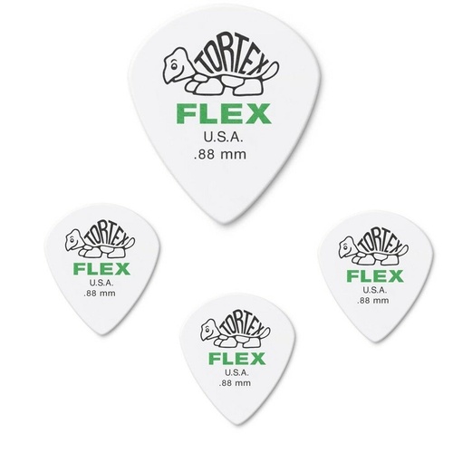 Dunlop 468.88 Tortex Flex Jazz III Guitar Picks 4 Picks Green .88mm