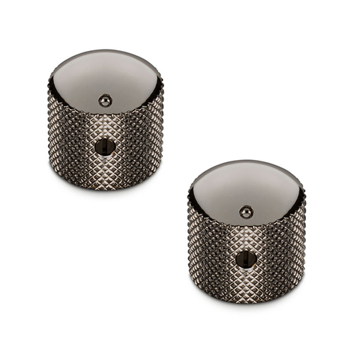Schaller Guitar Dome Knurled Knobs (Set Of 2) Ruthenium-15020600
