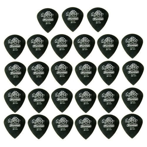Dunlop Pitch Black Jazz Tortex Guitar Picks / Plectrums 0.88 mm - 27 Picks
