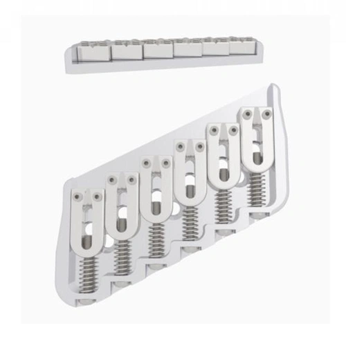 Hipshot 6 String Multi-Scale Fixed Guitar Bridge .125 Height - Chrome