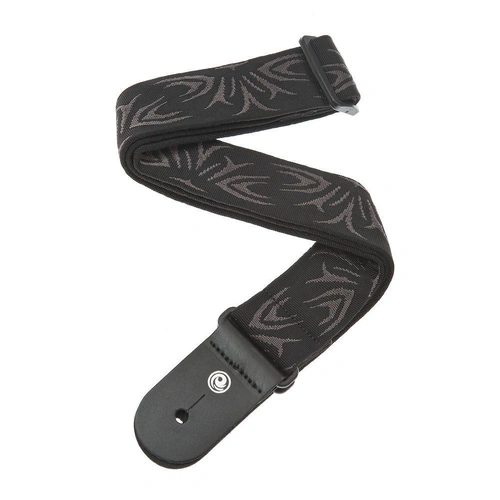 D'Addario Woven Guitar Strap, Black/Grey Tattoo