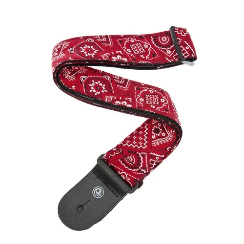 D'Addario Woven Guitar Strap, Bandana Red