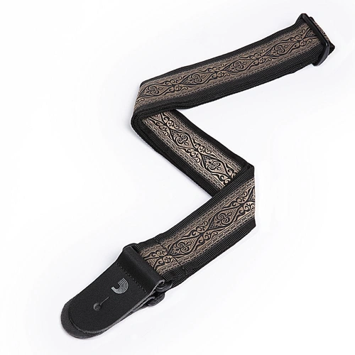 D'Addario Woven Guitar Strap, Brown Jaquard Design