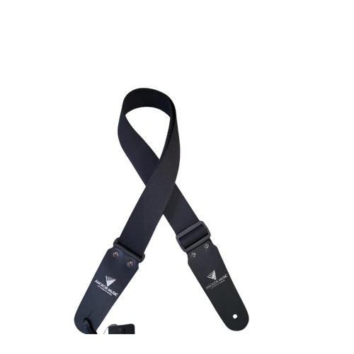 DSL Polypropylene Guitar Strap Black Angkor Music Exclusive Leather Ends