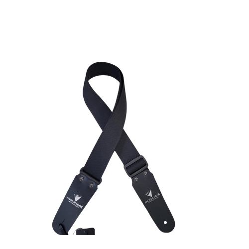 DSL Polypropylene Guitar Strap Black Angkor Music Exclusive Leather Ends