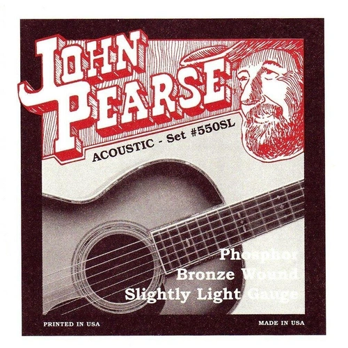 John Pearse 550SL Phosphor Bronze Acoustic Guitar Strings Slightly Light 11 - 50