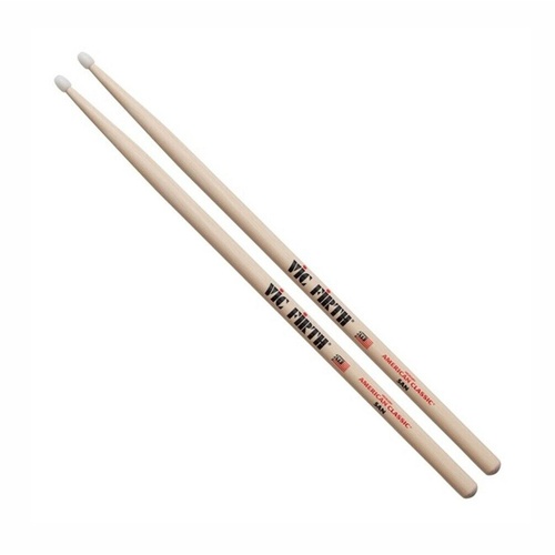 Vic Firth Classic American Hickory 5AN Nylon Tip Drum Sticks Pair of Drumsticks