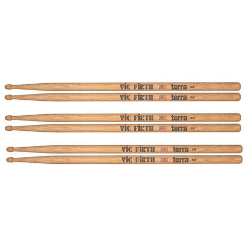 Vic Firth American Classic Terra Series Drumsticks 5AT Wood tip - 3 Pairs