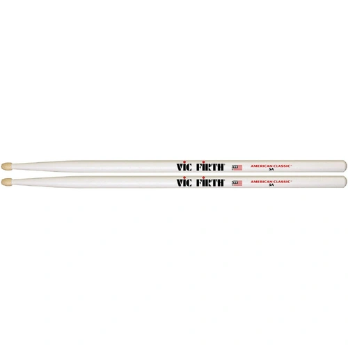 Vic Firth American Classic Drumsticks - 5A - Wood Tip - White Finish - 1 Pair