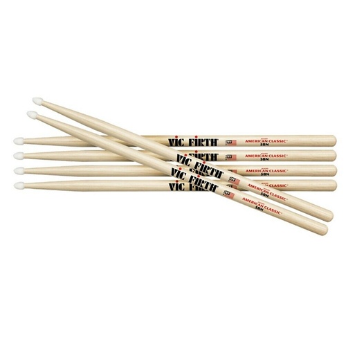 Vic Firth 5AW Classic Hickory 5A Wood Tip Drum Sticks x 3 Pairs