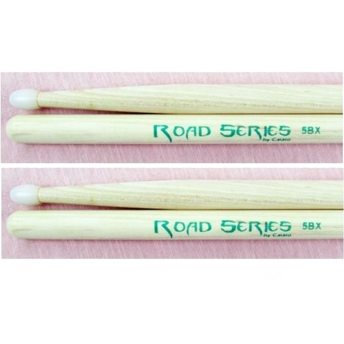 Regal Tip Drumsticks 5BX ROAD SERIES USA Hickory Nylon Tip Drum Sticks 2 Pairs 