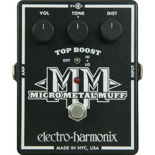 Electro-Harmonix Micro Metal Muff Distortion Effects  Pedal with Top Boost