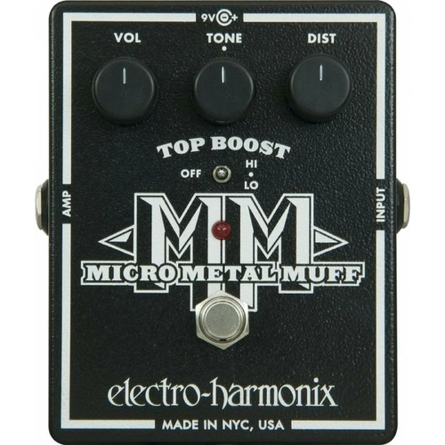 Electro-Harmonix Micro Metal Muff Distortion Effects  Pedal with Top Boost