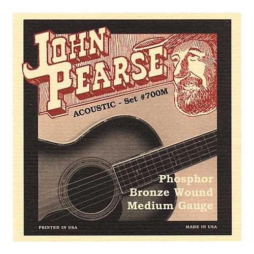 John Pearse Phosphor Bronze Acoustic Guitar Strings Med 13-56