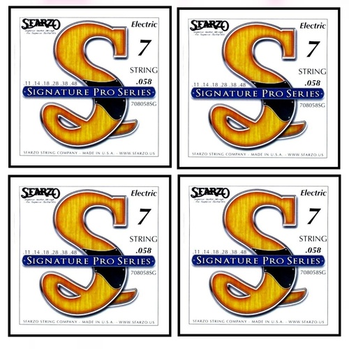 Sfarzo Power 7 - String Signature Pro Series Electric guitar Strings 11 - 58 4 sets